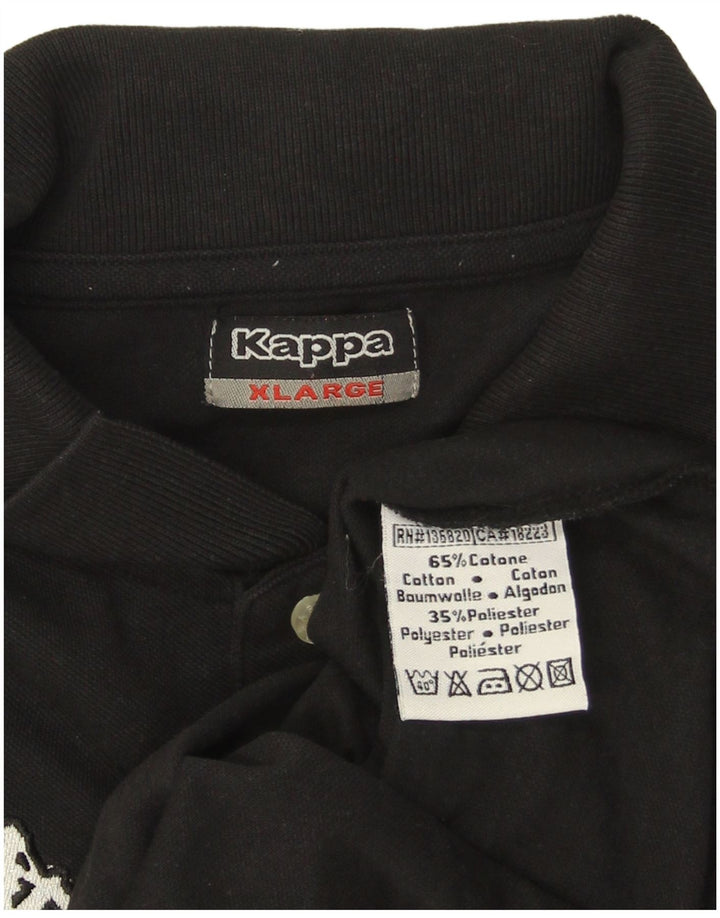 Kappa Mens Polo Shirt XL Black Cotton