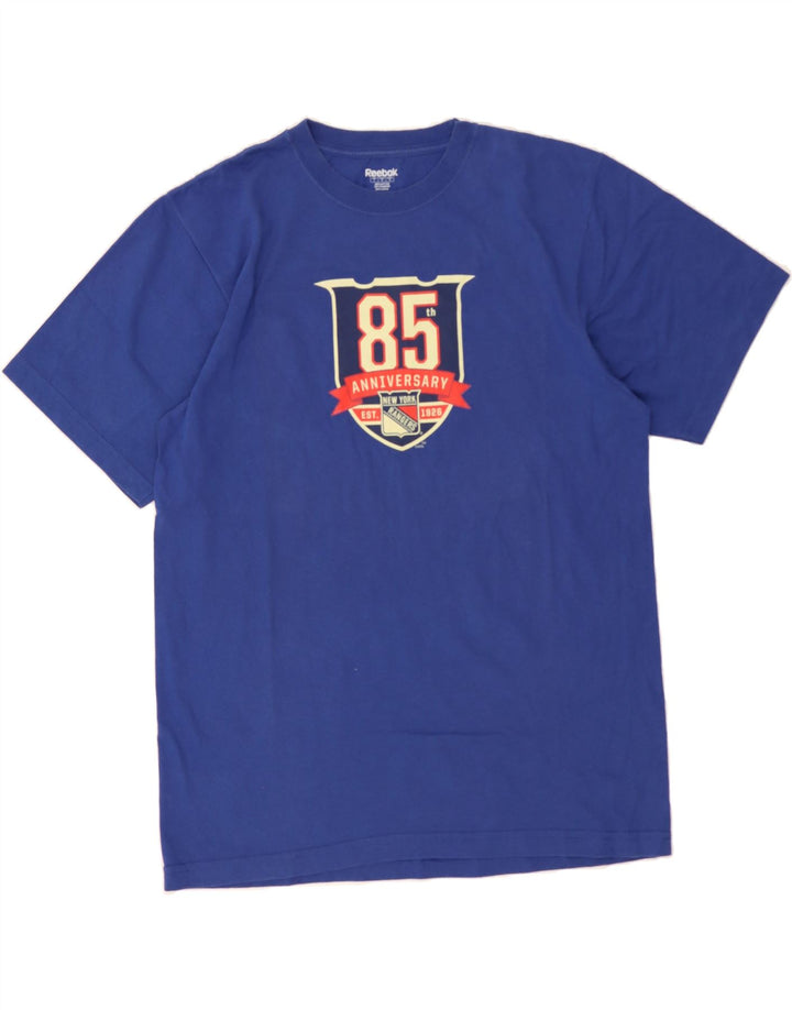 REEBOK Mens Graphic T-Shirt Top Large Blue Cotton Vintage Reebok and Second-Hand Reebok from Messina Hembry 