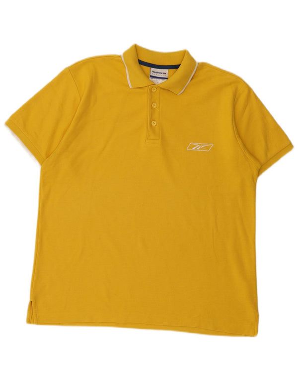 Reebok Mens Classic Polo Shirt Medium Yellow Cotton