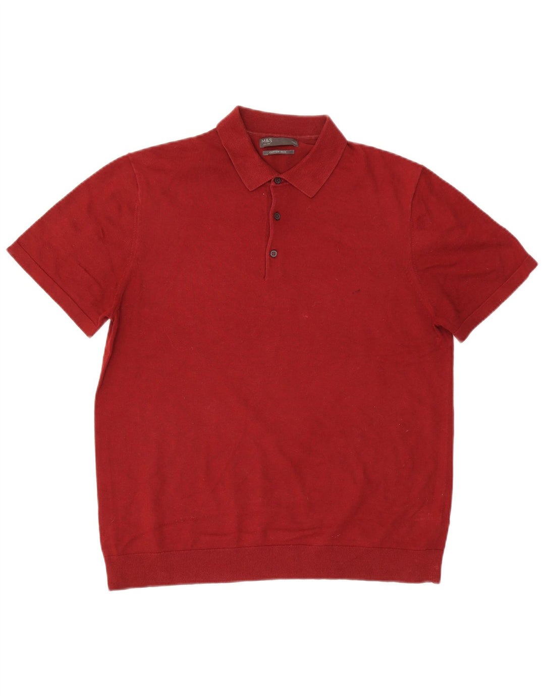 Marks & Spencer Mens Polo Shirt Large Red Cotton