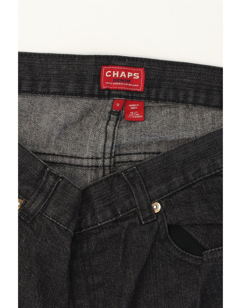 CHAPS Womens Straight Jeans US 12 Large W38 L32 Black Cotton Vintage Chaps and Second-Hand Chaps from Messina Hembry 