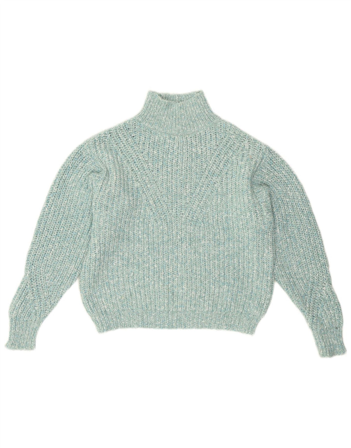 Marks & Spencer Womens Turtle Neck Jumper Sweater UK 10 Small Turquoise
