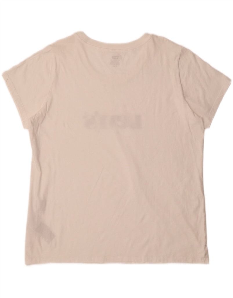 LEVI'S Womens Graphic T-Shirt Top UK 18 XL Off White Cotton Vintage Levi's and Second-Hand Levi's from Messina Hembry 