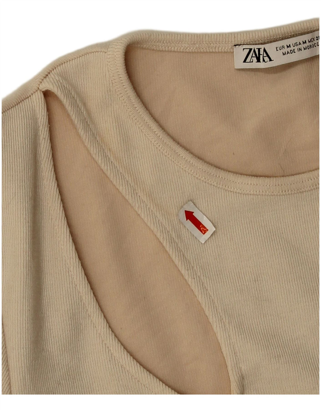 Zara Womens Long Sleeve Bodysuit UK 12 Medium Beige