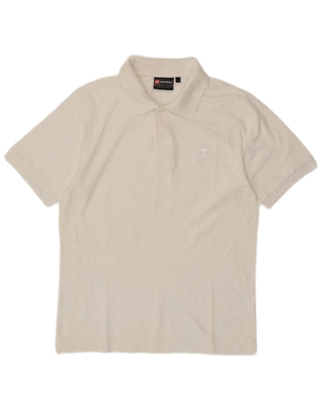 LOTTO Mens Polo Shirt Large White