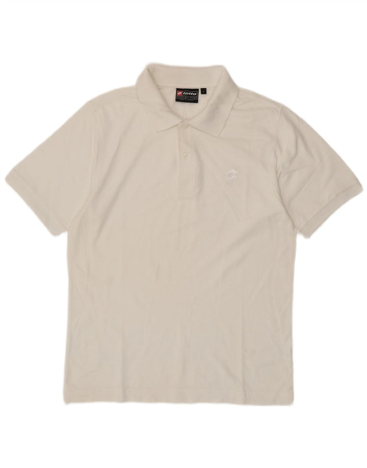 LOTTO Mens Polo Shirt Large White