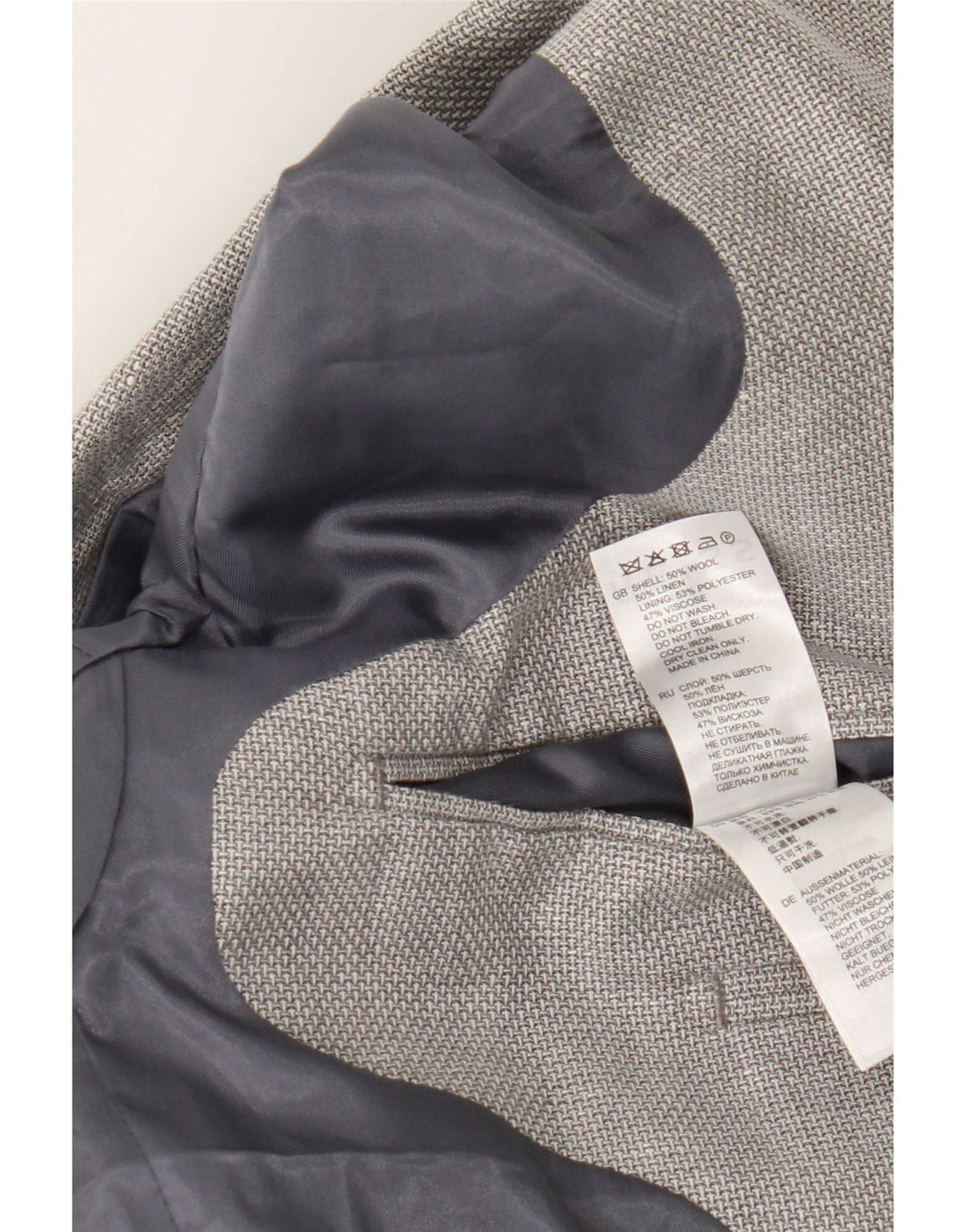 Reiss Mens 2 Button Blazer Jacket UK 38 Medium Grey Wool