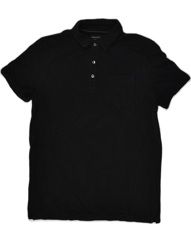 BANANA REPUBLIC Mens Polo Shirt Medium Black Cotton | Vintage Banana Republic | Thrift | Second-Hand Banana Republic | Used Clothing | Messina Hembry 