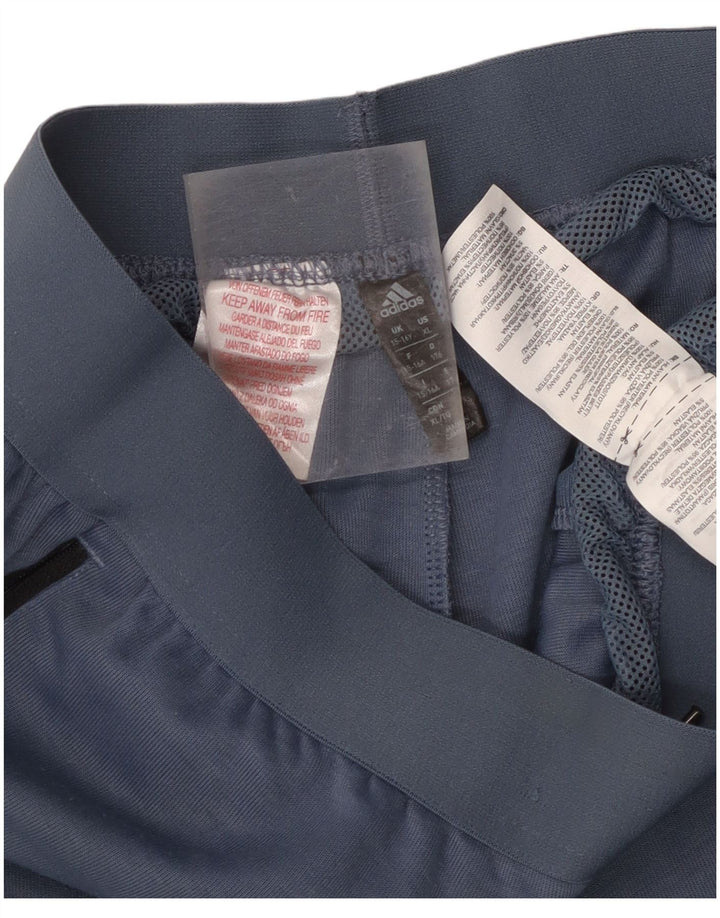 Adidas Boys Tracksuit Trousers 15-16 Years Blue Colourblock Polyester