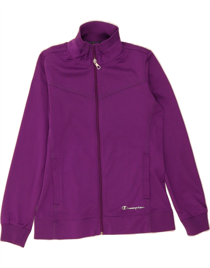 CHAMPION Womens Heritage Fit Tracksuit Top Jacket UK 14 Medium Purple Vintage Champion and Second-Hand Champion from Messina Hembry 