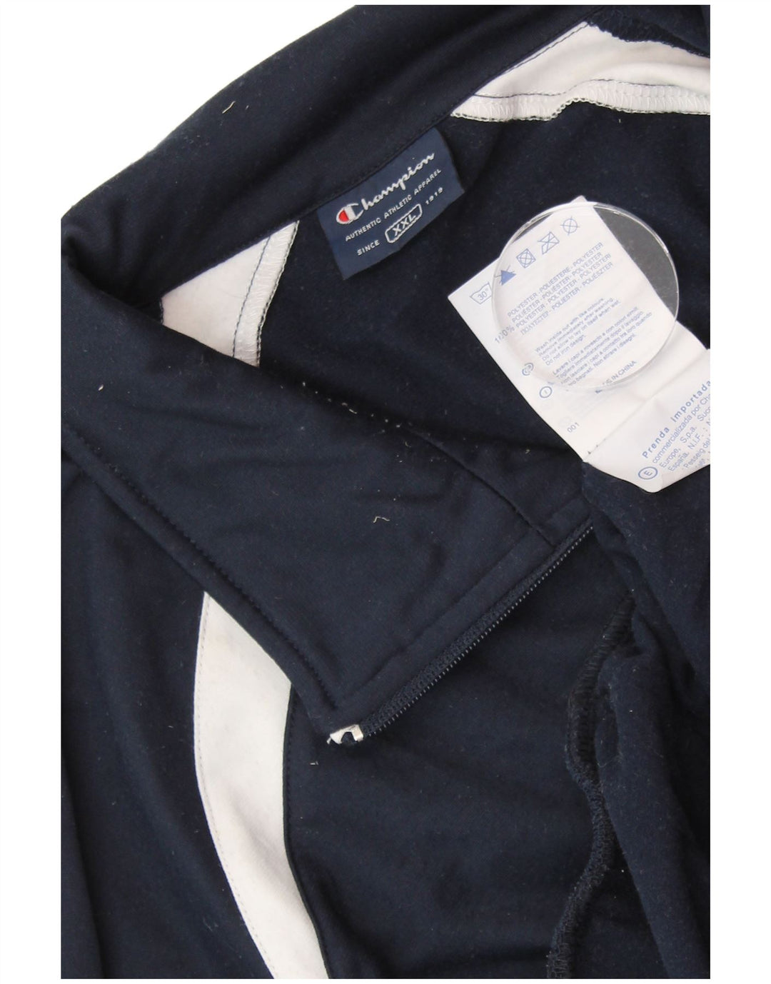 CHAMPION Mens Tracksuit Top Jacket 2XL Navy Blue Colourblock Polyester