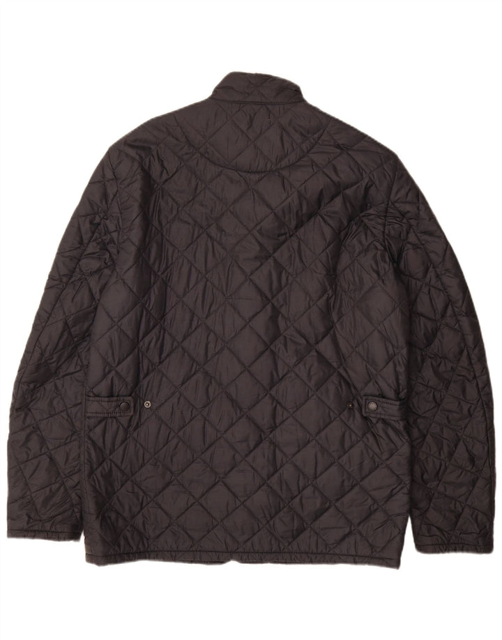 Barbour Mens Quilted Jacket UK 38 Medium Navy Blue Polyamide