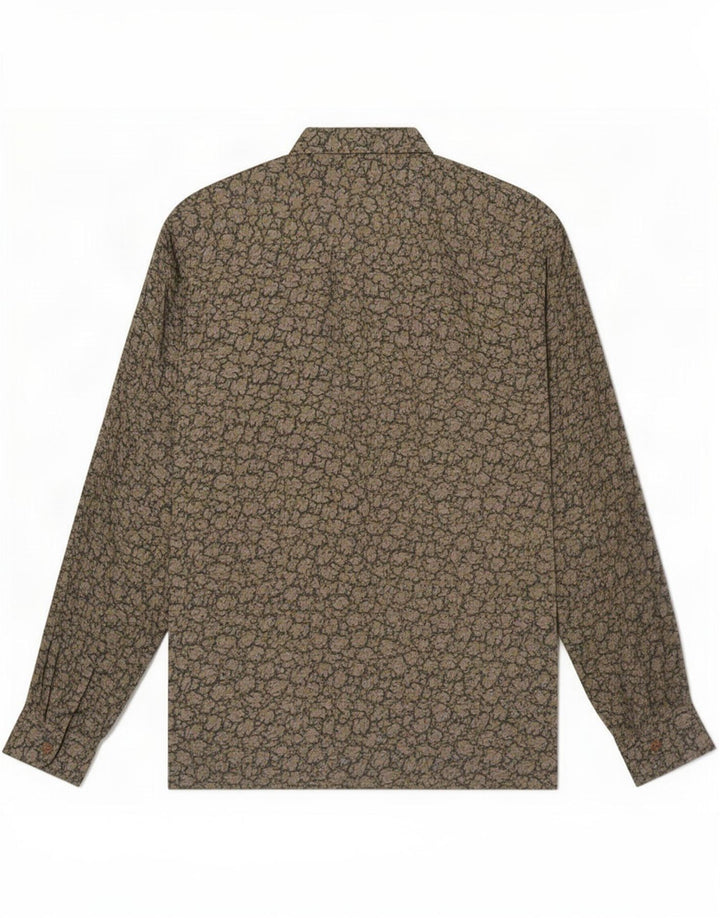 Vintage Mens Shirt Medium Green Paisley Viscose