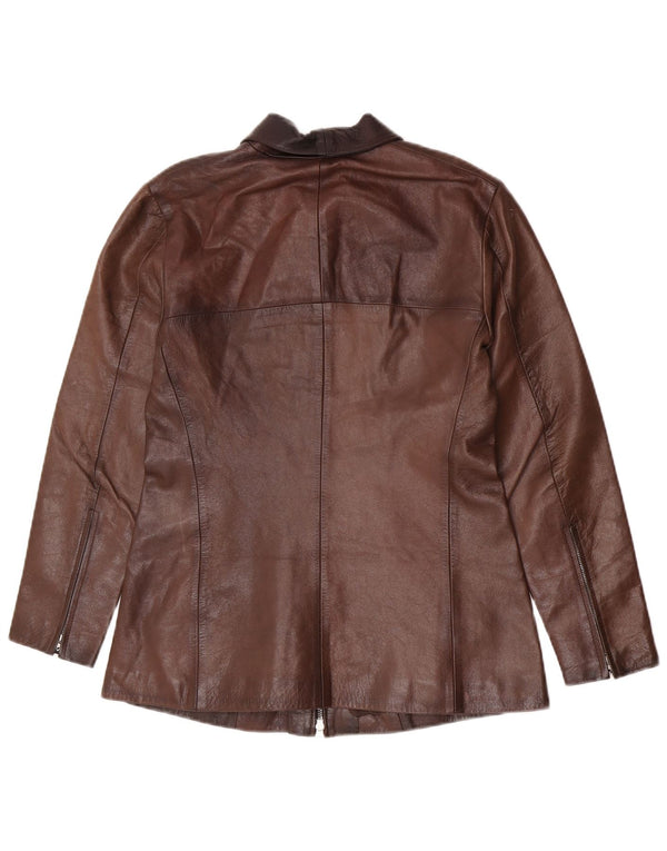 Vintage Womens Leather Jacket UK 14 Large Brown