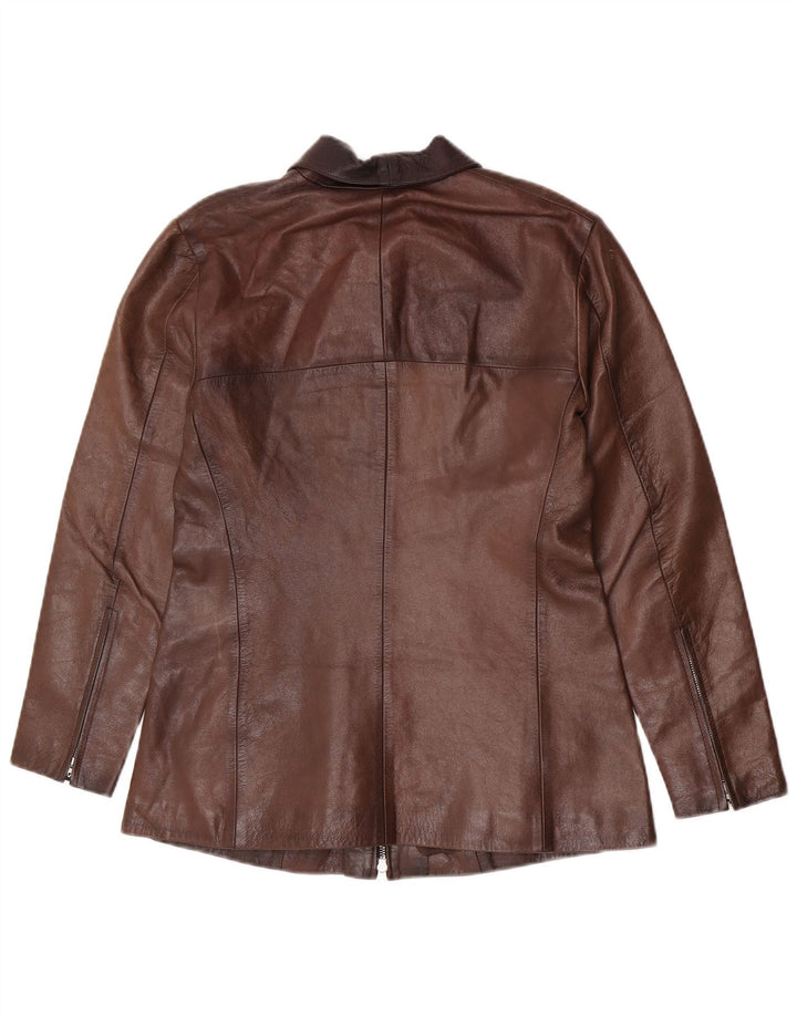Vintage Womens Leather Jacket UK 14 Large Brown