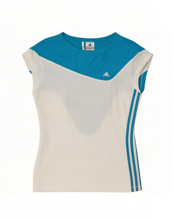 Adidas Womens Climacool T-Shirt Top UK 18 XL White Colourblock Polyester