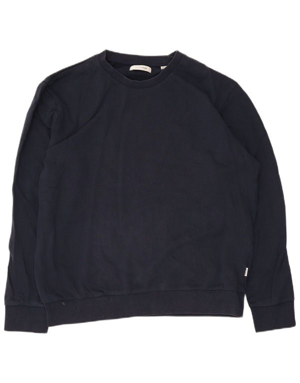 Jack & Jones Mens Sweatshirt Jumper XL Navy Blue Cotton