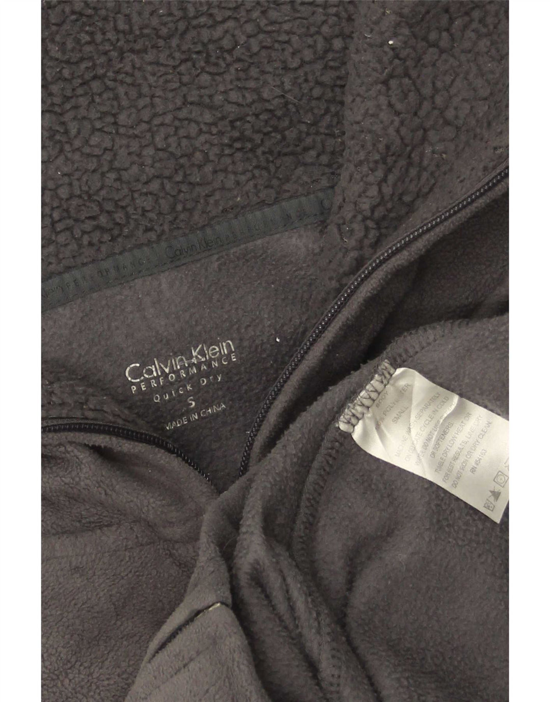 Calvin Klein Womens Fleece Jacket UK 10 Small Grey Polyester
