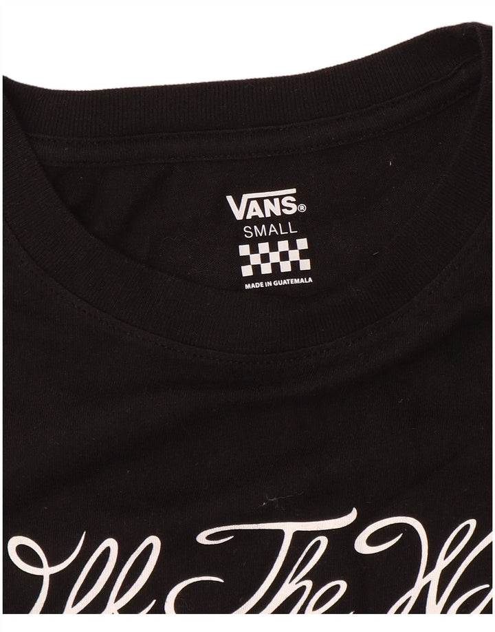 VANS Womens Graphic Top Long Sleeve UK 10 Small Black