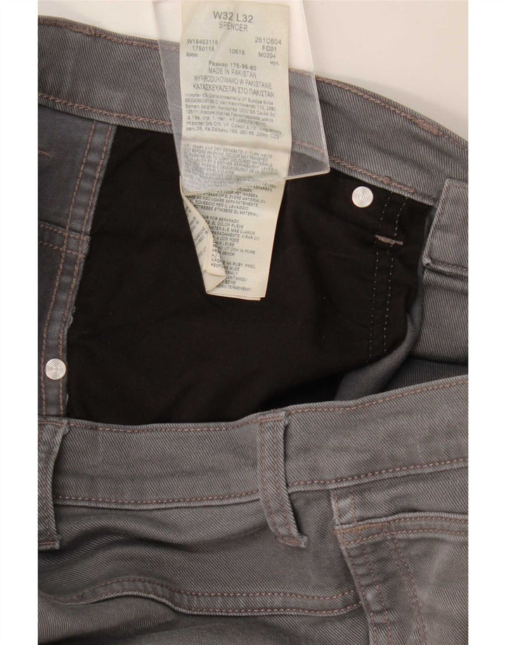 Wrangler Mens Spencer Slim Straight Jeans W32 L32 Grey Cotton