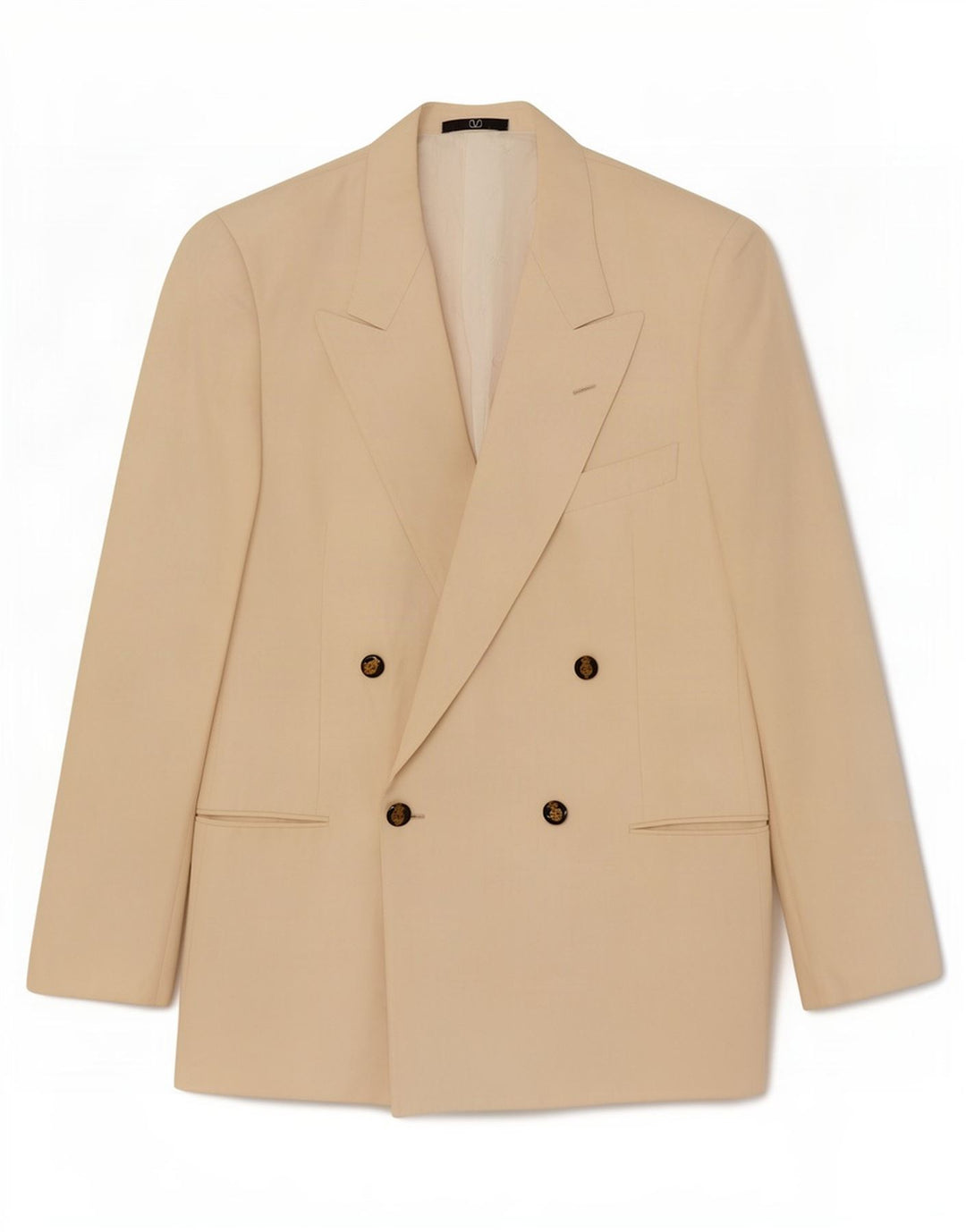 Valentino Mens Double Breasted Blazer Jacket UK 38 Medium Beige