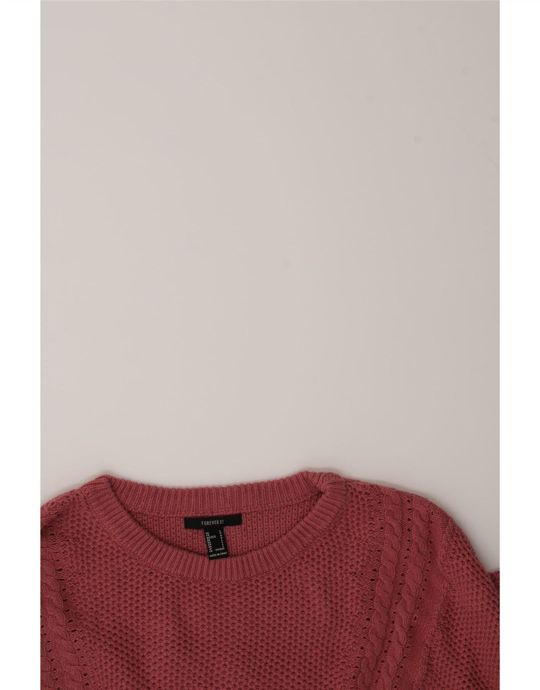 FOREVER 21 Womens Oversized Crop Crew Neck Jumper Sweater UK 16 Large Pink Vintage Forever 21 and Second-Hand Forever 21 from Messina Hembry 