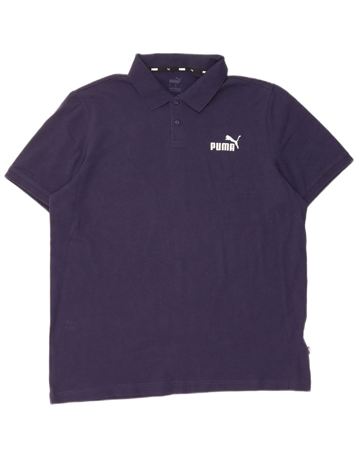 Puma Mens Polo Shirt Large Navy Blue Cotton