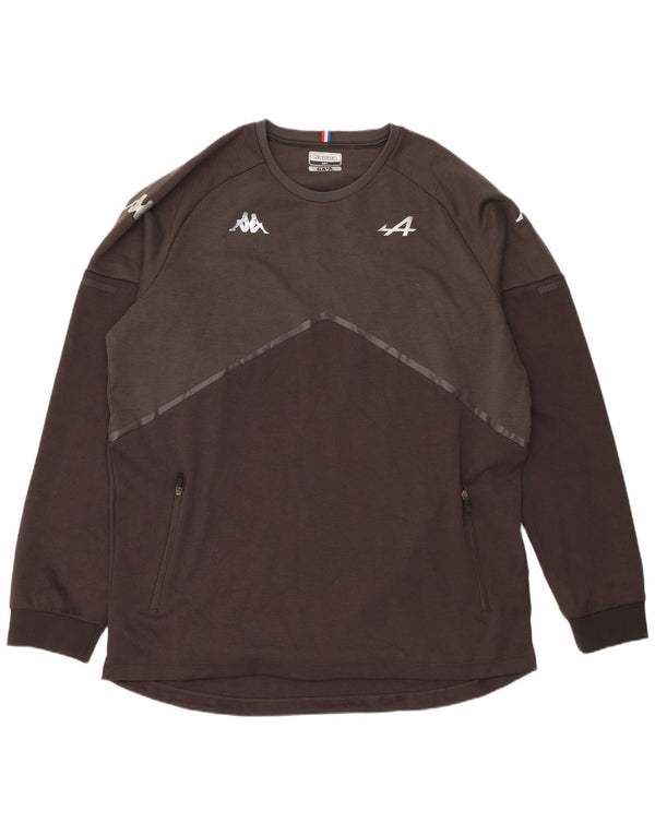 Kappa Mens Graphic Top Long Sleeve 5XL Grey Polyester