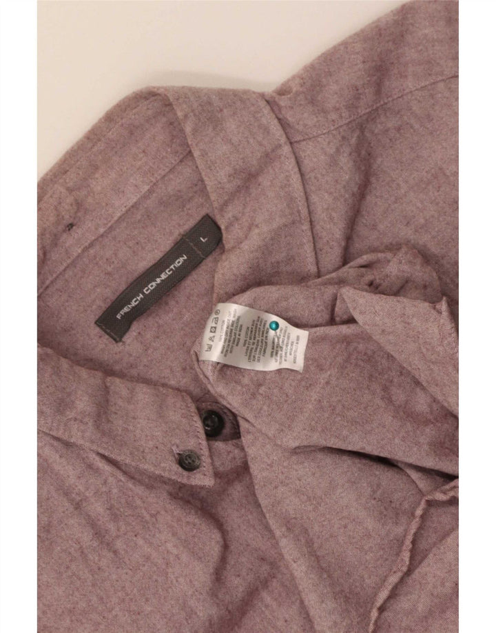 French Connection Mens Shirt Large Pink Cotton