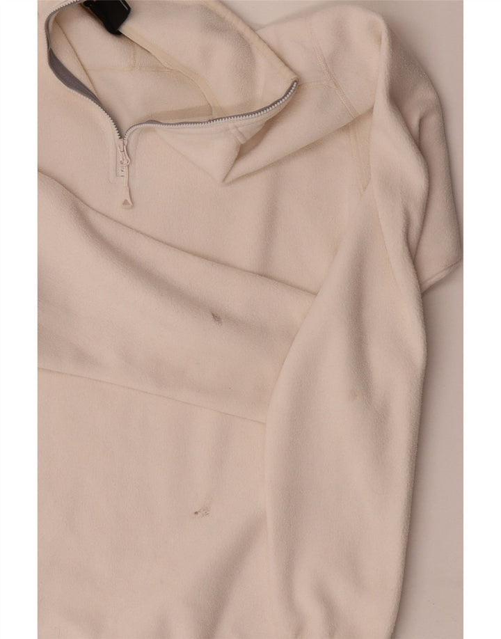 The North Face Mens Zip Neck Fleece Jumper Medium White Polyester