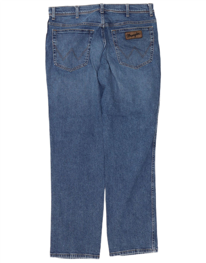 Wrangler Mens Texas Straight Jeans W36 L32 Blue Cotton