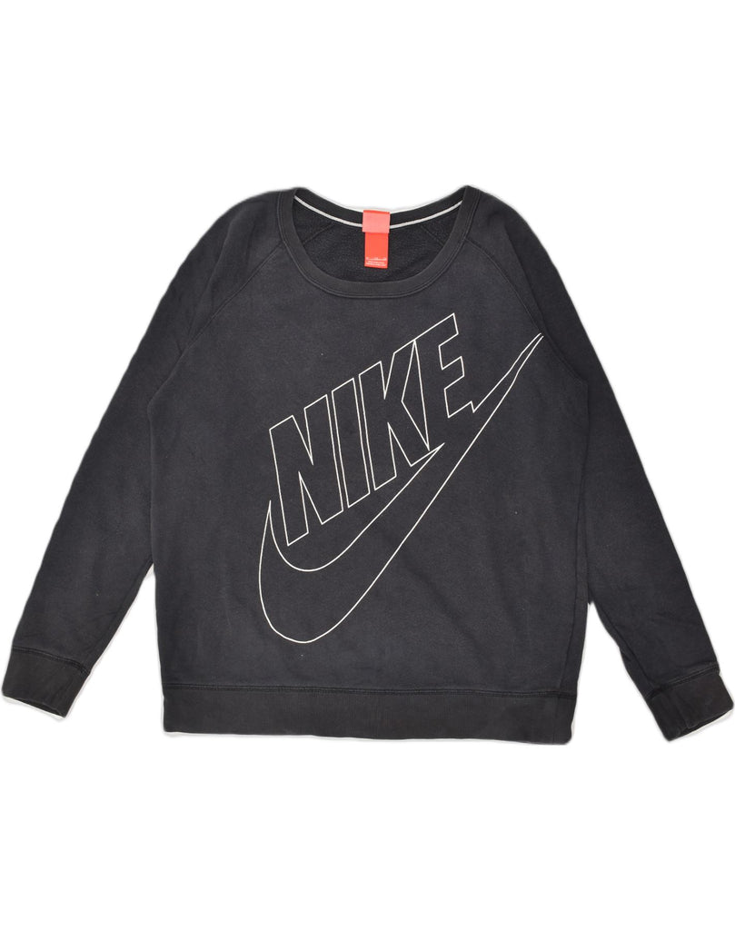 NIKE Mens Graphic Sweatshirt Jumper XL Black Cotton | Vintage Nike | Thrift | Second-Hand Nike | Used Clothing | Messina Hembry 