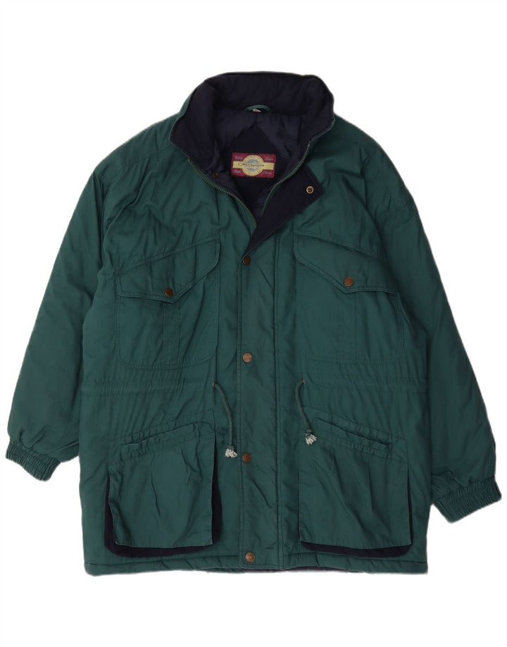 Hurricane Mens Loose Fit Padded Jacket UK 38 Medium Green Cotton