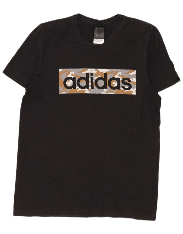 ADIDAS Mens Graphic T-Shirt Top Small Black Cotton