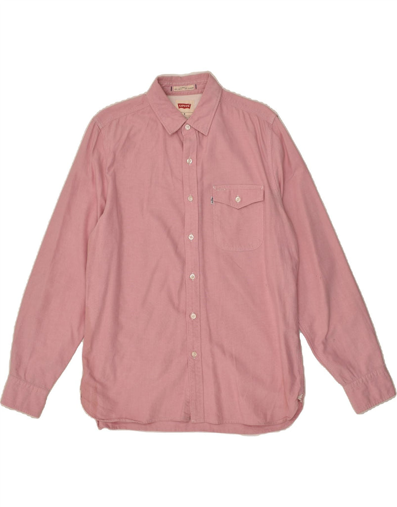 LEVI'S Mens Standard Fit Shirt Medium Pink Cotton | Vintage Levi's | Thrift | Second-Hand Levi's | Used Clothing | Messina Hembry 