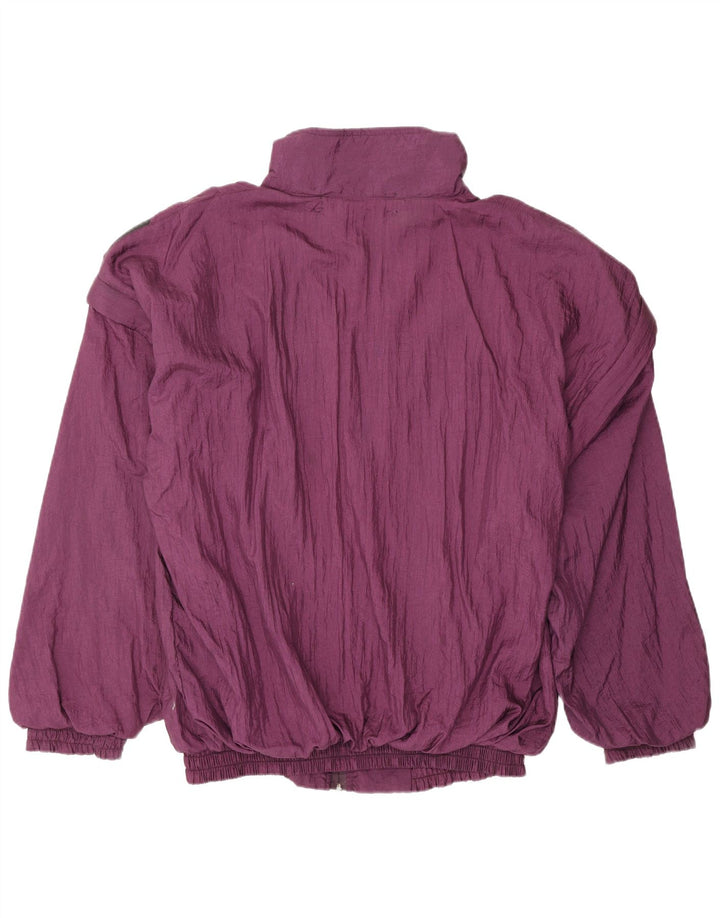 Vintage Mens Tracksuit Top Jacket 2XL Maroon Colourblock Nylon