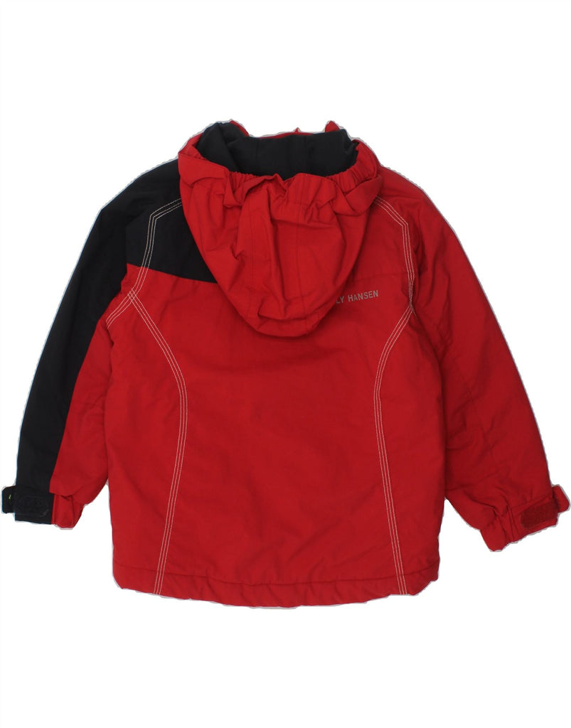 HELLY HANSEN Boys Hooded Windbreaker Jacket 4-5 Years Red Colourblock | Vintage Helly Hansen | Thrift | Second-Hand Helly Hansen | Used Clothing | Messina Hembry 