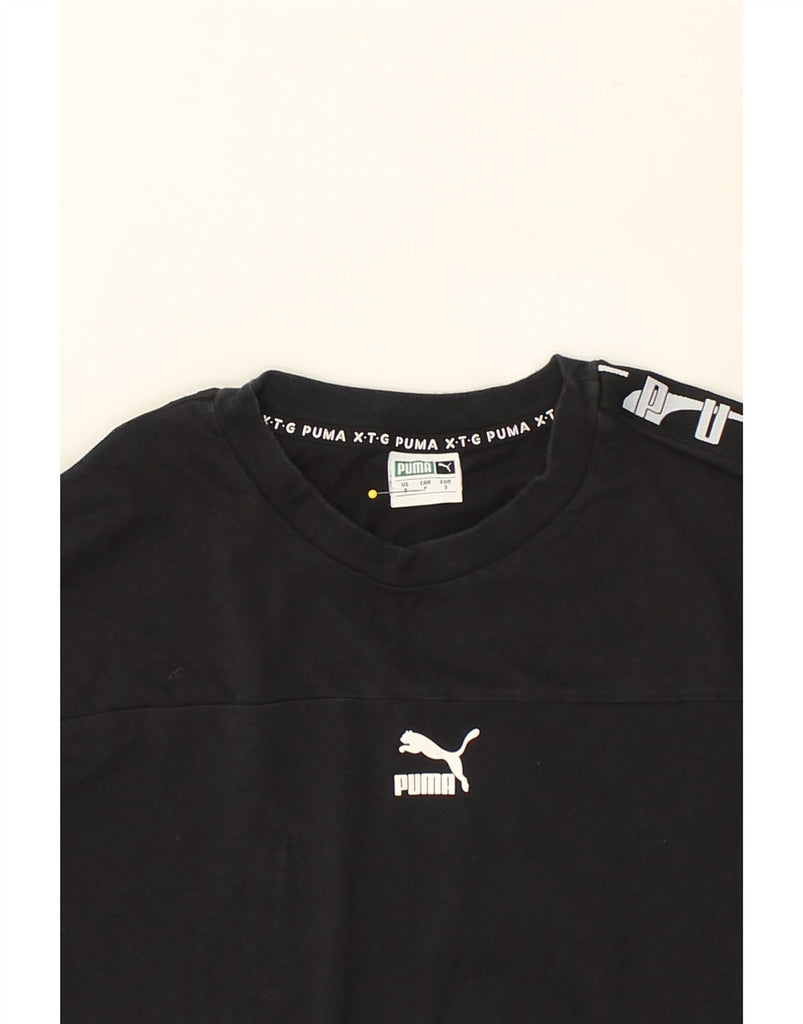 PUMA Mens T-Shirt Top Small Black Cotton | Vintage Puma | Thrift | Second-Hand Puma | Used Clothing | Messina Hembry 