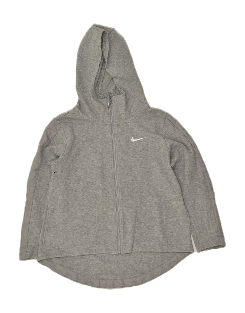 NIKE Womens Zip Hoodie Sweater UK 10 Small Grey | Vintage Nike | Thrift | Second-Hand Nike | Used Clothing | Messina Hembry 