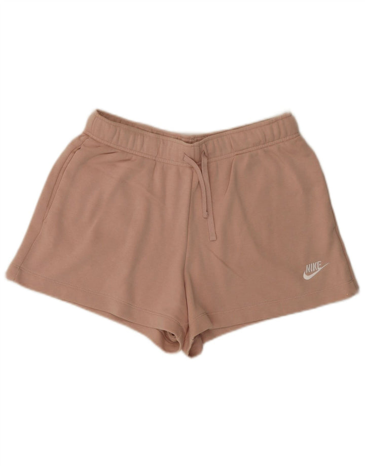 NIKE Womens Sport Shorts UK 14 Medium Pink Cotton