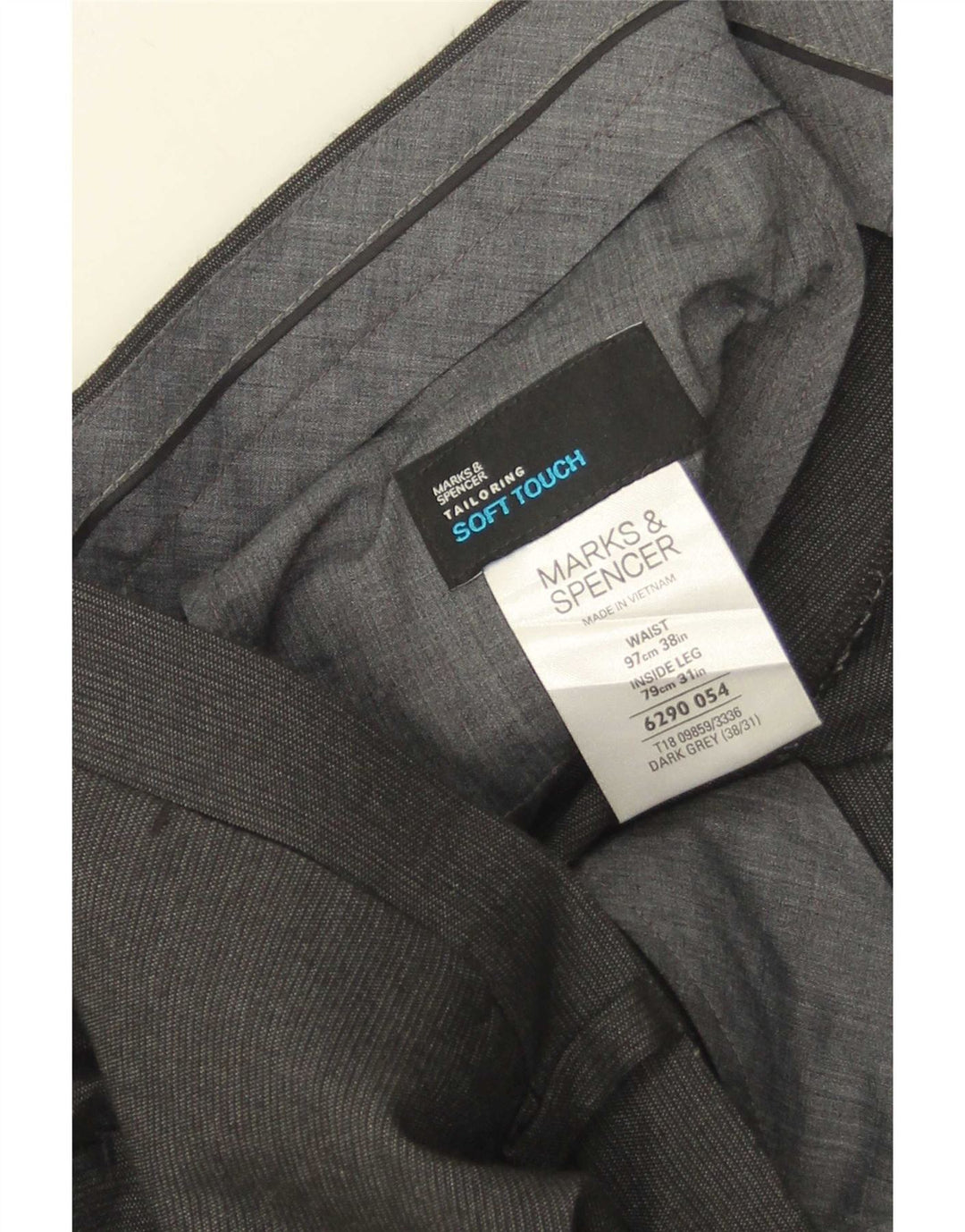 Marks & Spencer Mens Straight Suit Trousers W38 L31 Grey Pinstripe