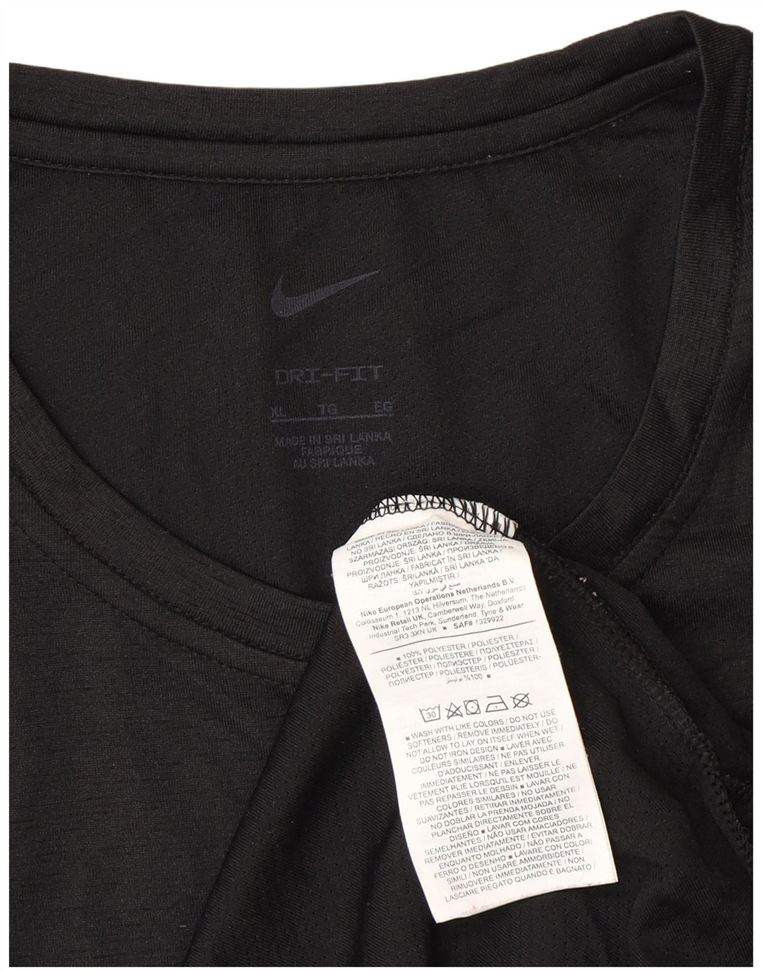 NIKE Mens Dri Fit T-Shirt Top XL Black Polyester