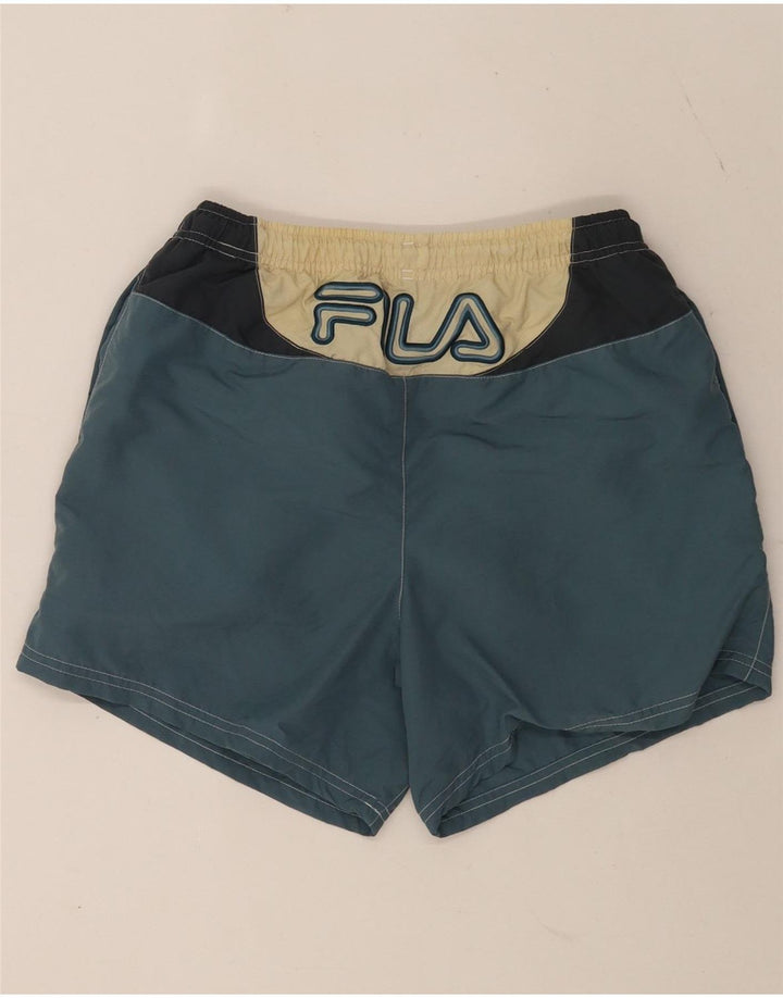 Fila Mens Graphic Swimming Shorts XS  Blue Colourblock Polyamide
