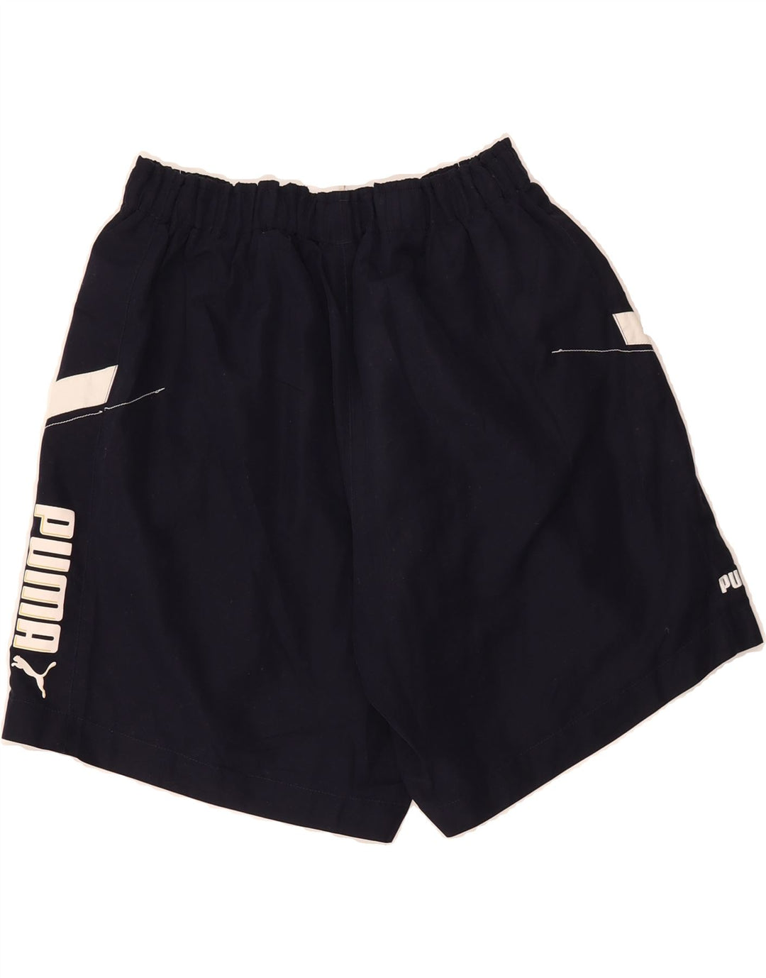 PUMA Mens Graphic Sport Shorts Large  Navy Blue Polyester Vintage Puma and Second-Hand Puma from Messina Hembry 