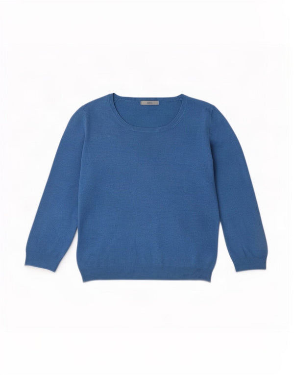 Marks & Spencer Womens Boat Neck Jumper Sweater UK 12 Medium Blue