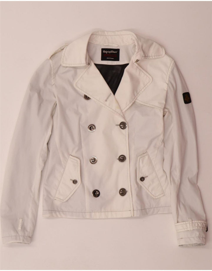 REFRIGIWEAR Womens Double Breasted Military Jacket IT 40 Small White