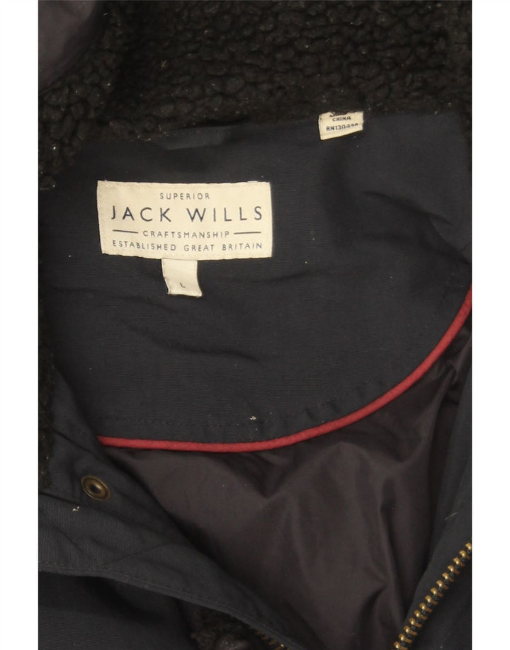 Jack Wills Mens Hooded Parka Jacket UK 40 Large Navy Blue
