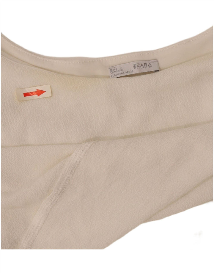 Zara Womens Sleeveless Poncho Blouse Top UK 10 Small White