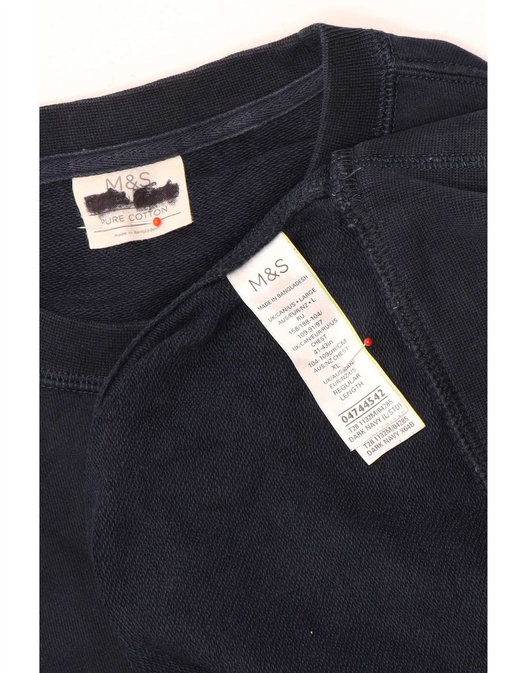 Marks & Spencer Mens Sweatshirt Jumper Large Navy Blue Cotton