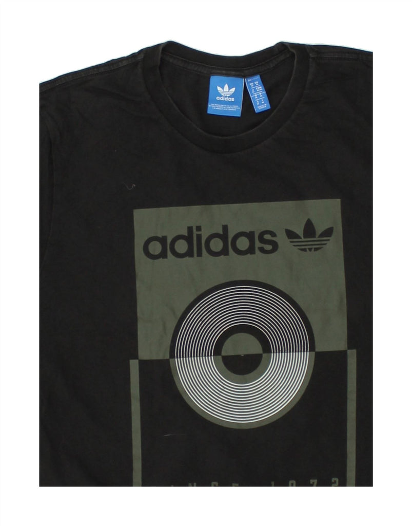 ADIDAS Mens Graphic T-Shirt Top Medium Black Cotton | Vintage Adidas | Thrift | Second-Hand Adidas | Used Clothing | Messina Hembry 